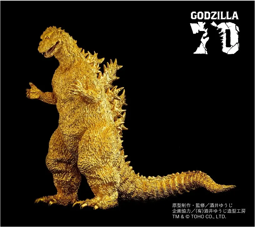 高さ約2mの迫力ある金箔ゴジラの展示、横浜大黄金展2025