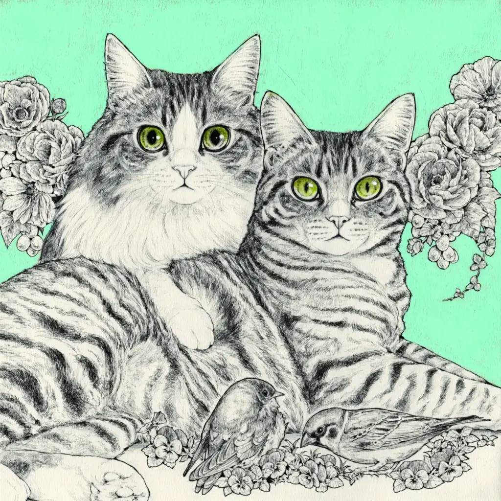 猫フェス2025 出展作品の例（絵画や雑貨）