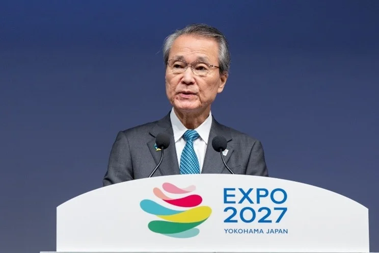 筒井新会長と公式アンバサダー芦田愛菜さん、トゥンクトゥンクご登壇「GREEN×EXPO 2027 開催500日前記者発表会」