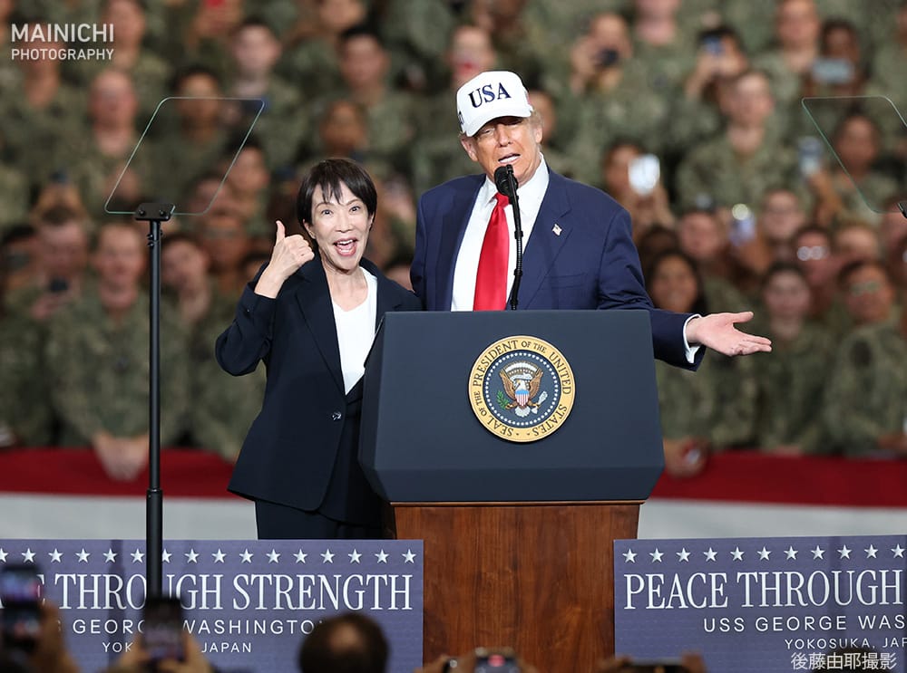 高市首相とトランプ前大統領が横須賀基地を視察